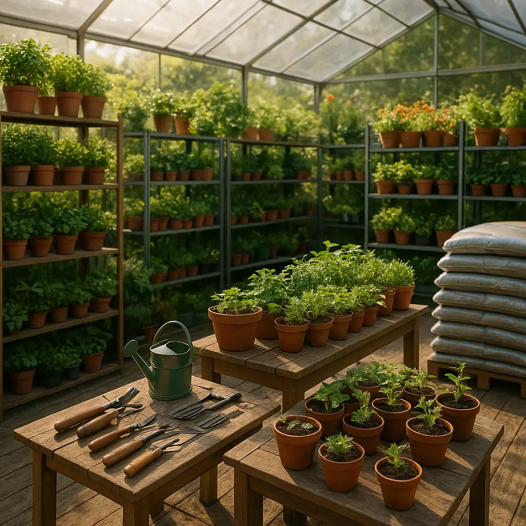 Gartencenter Pflanzen und Werkzeuge